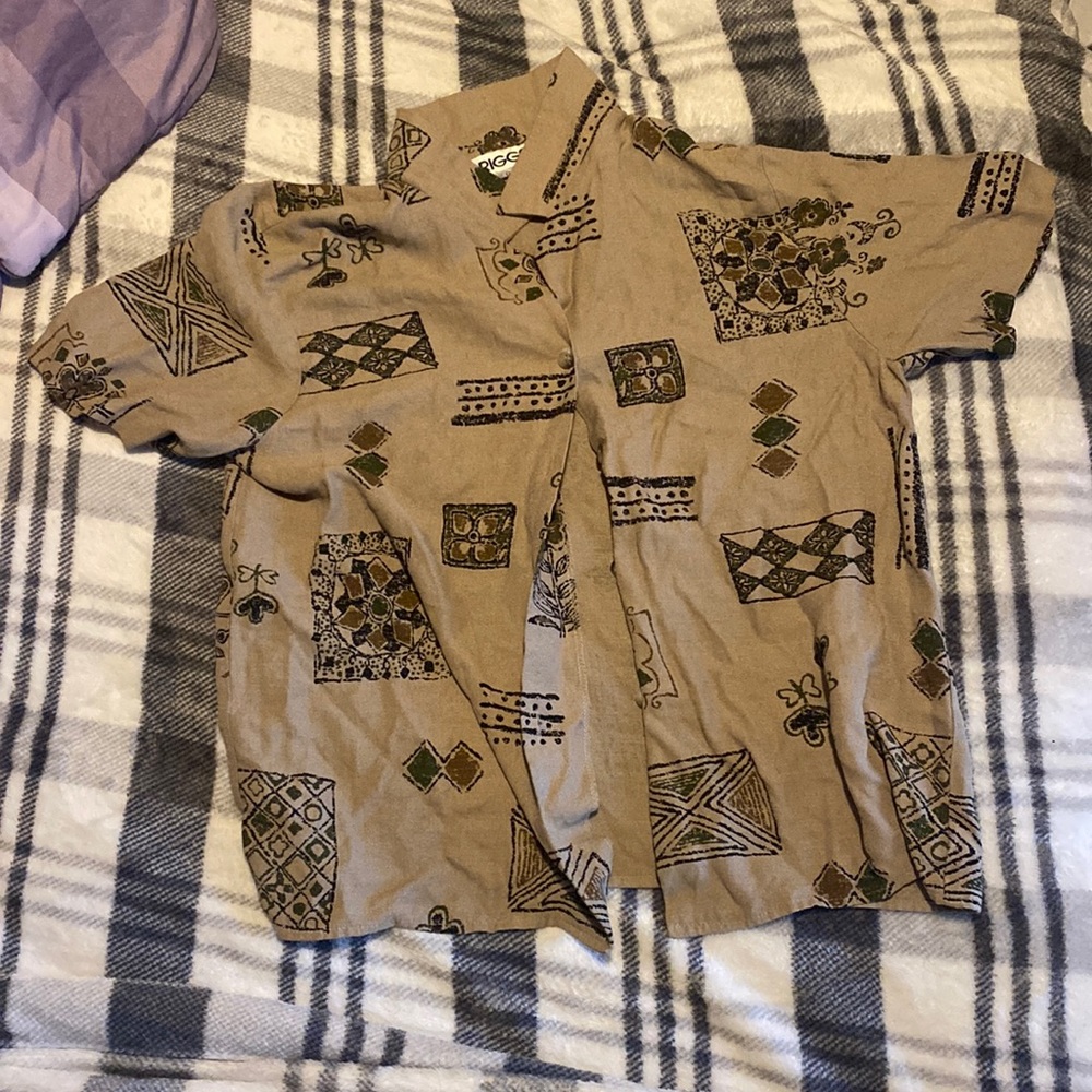 Dark nude mens button up